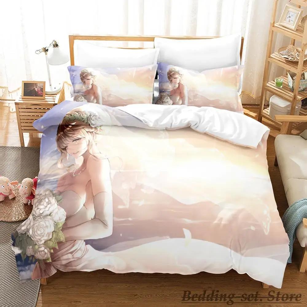 New Anime Wedding Bedding Set Single Twin Full Queen King Size Bed Set Adult Kid Bedroom Duvetcover Sets Anime Parure De Lit Bed
