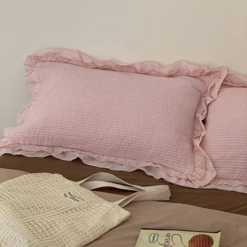 Korean Adult Double-layer Ruffled Lace A Pair of Pillowcases