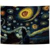 YTRGI Black Cat Tapestry for Bedroom, Cat Gifts for Cats Lovers Women Girls, Cats Wall Art for Bedroom Dorm Office Decor 50x60 Inch