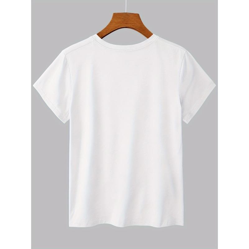 European Size Women'S Modern Style Short-Sleeved T-Shirt with Soaring Swallows Pattern | Casual, Cute, Fashionable