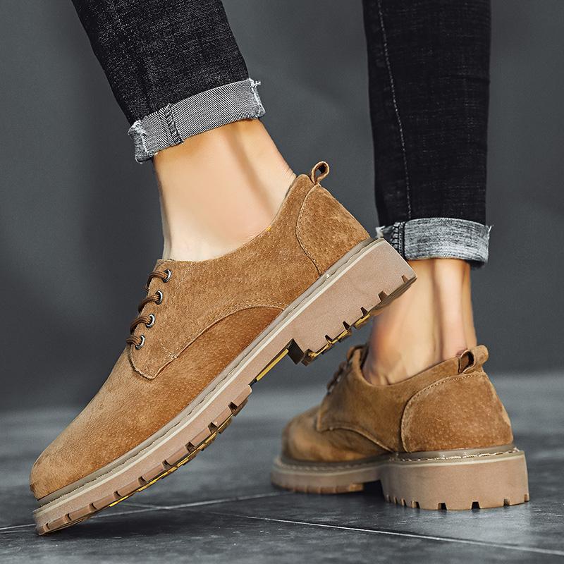 

Британская кожаная обувь Кожаные мужские повседневные одинарные туфли Обувь ручной работы Сшитая повседневная кожаная обувь 46 коричневый