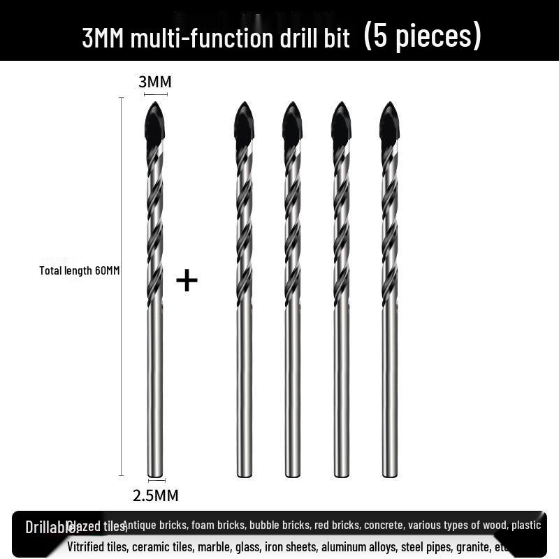 6mm Triangle Drill Bit for Tile, Concrete, Glass, and Cement
