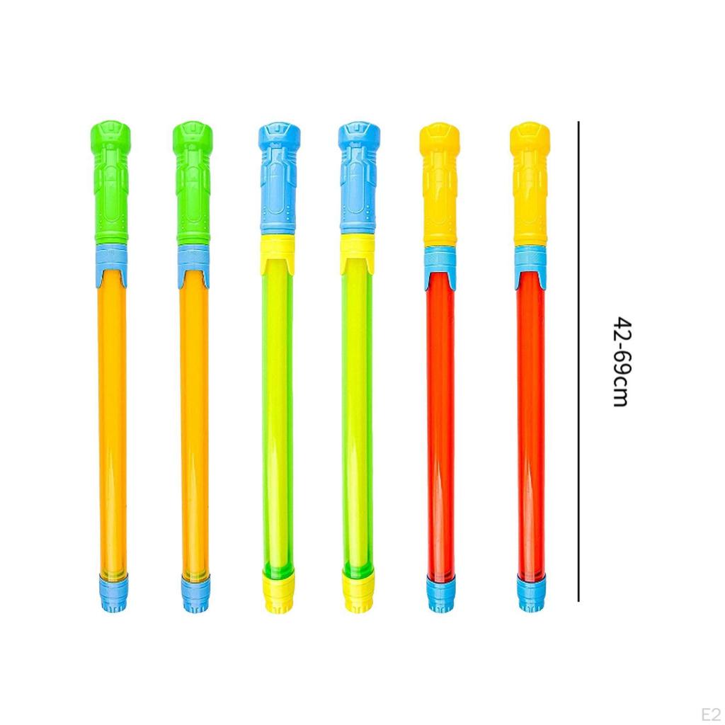 6 Pieces Water Squirt Toy Adjustable Length 42-69cm Portable for Backyard Soaker Blaster