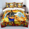 Colorful Egyptian Mythology Stained Glass Print Soft Comfortable Duvet Cover Bedding Set Included 1*Duvet Cover 2*Pillowcases