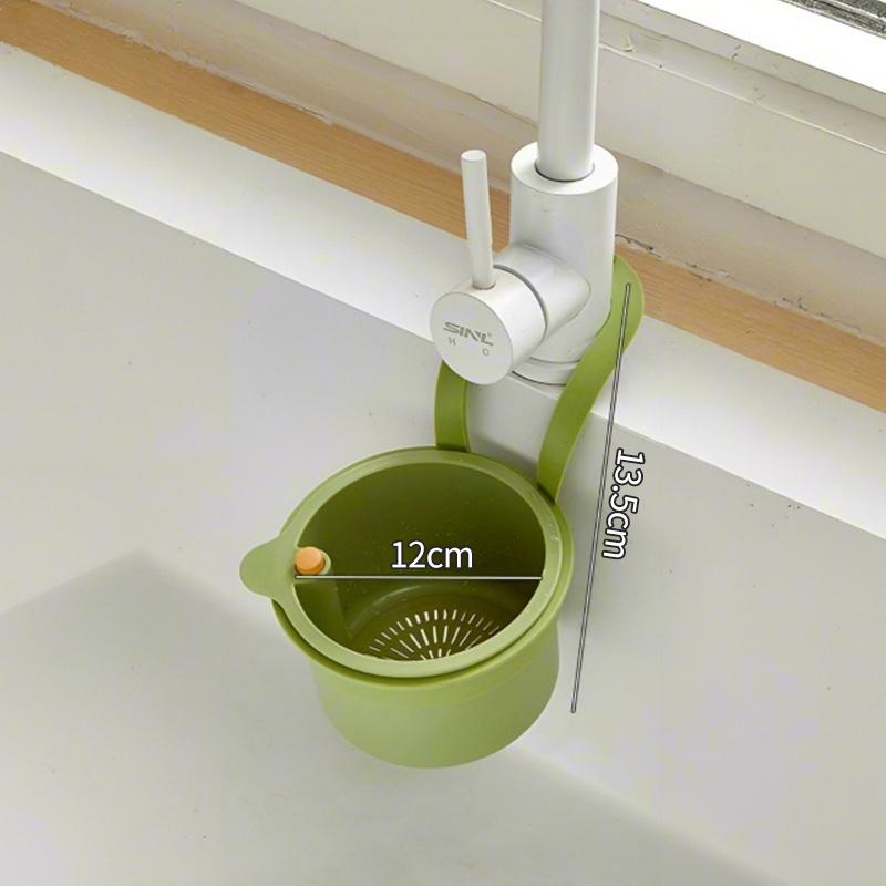 Adjustable Hanging Sink Drain Basket for Home Kitchen Creative Fruit Washing Sink Hanging Strainer Basket Openable Bottom Cover