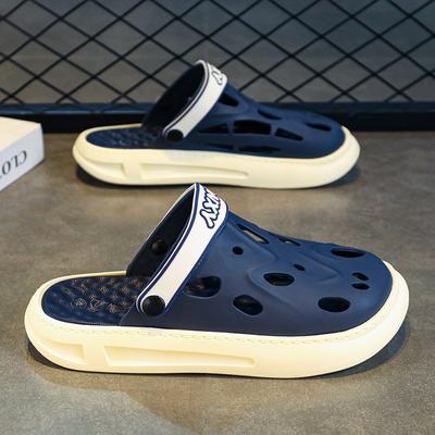 Hole Shoes Men's Platform Non-slip Two-in-one Outer Wear Sports Beach Sandals 2023 New Summer Office Slippers
