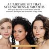 Coffret shampoing et après-shampoing au gingembre : renforce et nourrit les cheveux, nettoie les résidus et le sébum ; convient aux cheveux abîmés et crépus.