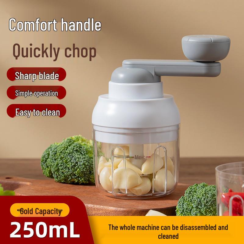 Hand-Cranked Garlic Press and Chopper: Manual Mincer & Grinder