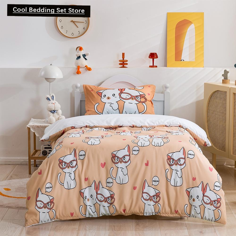 Comforter Cartoon Animals King Queen Lion Giraffe Crocodile Bedding Set For Kids Boys Wildlife 2/3Pcs Polyester