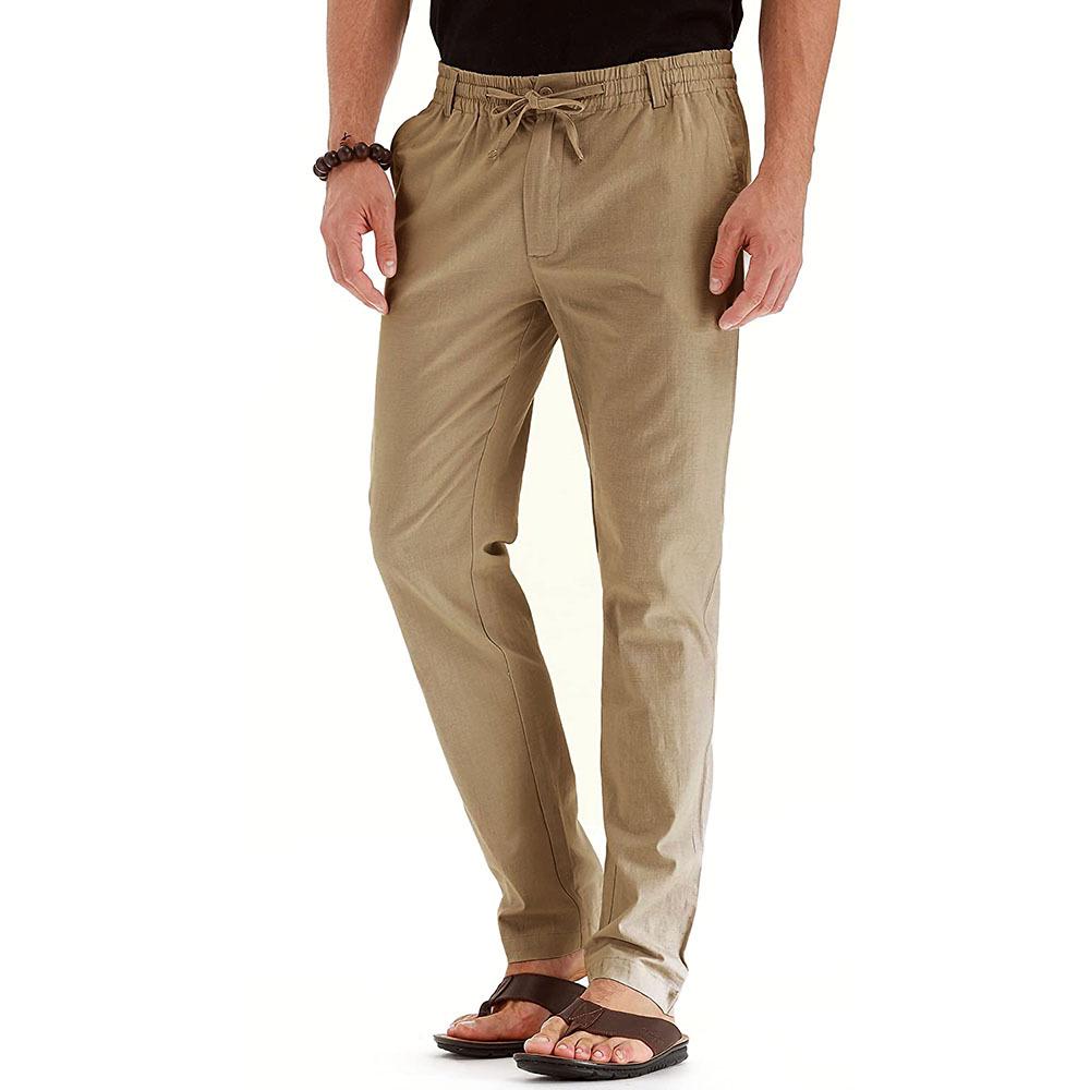 

Men s Business Casual Elastic Waist Cotton Pants - Plus Size, European/American Loose Fit, Solid Color Sportswear European 3XL темный кофе