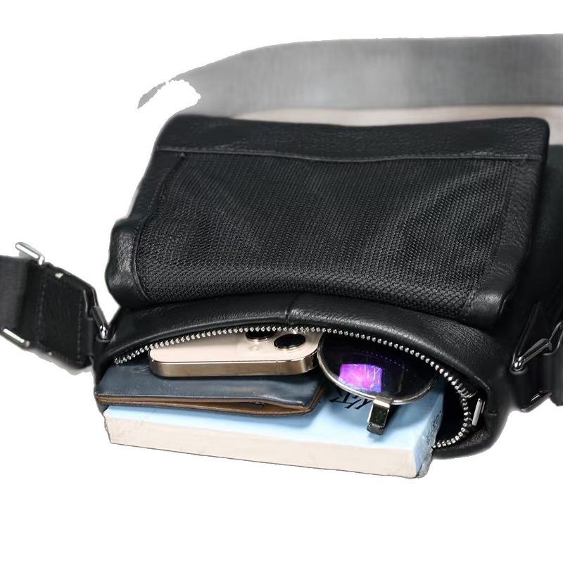 Geantă crossbody pentru bărbați din piele naturală, geantă pentru bărbați din piele de vacă, geantă de umăr simplă, geantă crossbody de umăr simplă