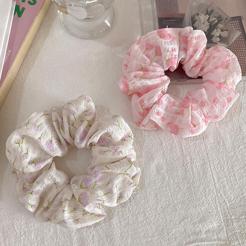 Charm High-Elasticity Rubber Band Ponytail Hair Tie 1PC Big Elastic Tulip Flower Hairband Hair Accessory for Women
