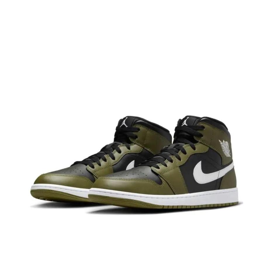 Air Jordan 1 Mid Medium Olive Unisex Tenisky Zelená Čierna Biela DQ8426-092
