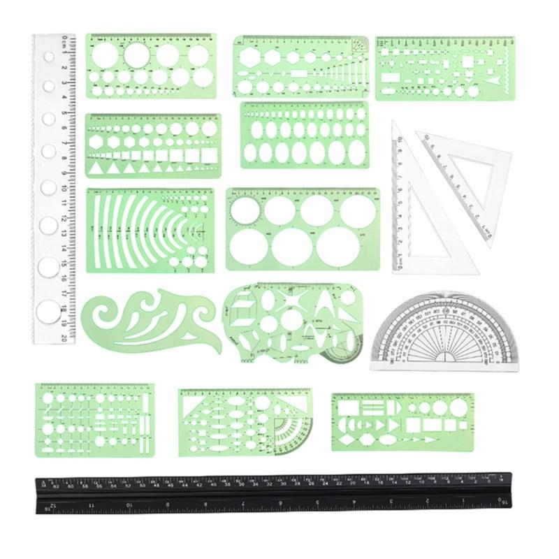 Circles Templates Measuring Circles Ruler Circles Stencil Geometry Ruler Office School Supplies for Building Drawing