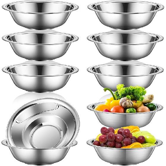 Tioncy 20 Pack Small Stainless Steel Bowls 6.3 Inch Wide Prep Bowls Stainless Steel Mixing Bowls Set for Kitchen Meal Prep Cooking Serving Baking
