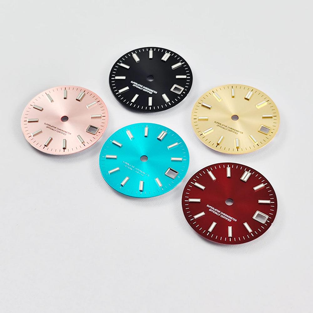 NH35 29mm No Logo Watch Dial fit NH35A NH36 Movement Sterile Window Green Luminous 3.0/3.8 o'clock crown Watch Dial Parts