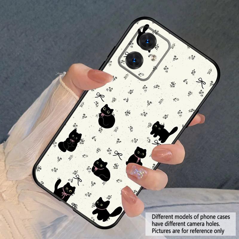 Cartoon Moon Cat For Motorola Moto G 04 G05 G14 15 24 34 35 54 55 75 84 85 Edge 40 50 Fusion 60 Fusion silicone soft phone case
