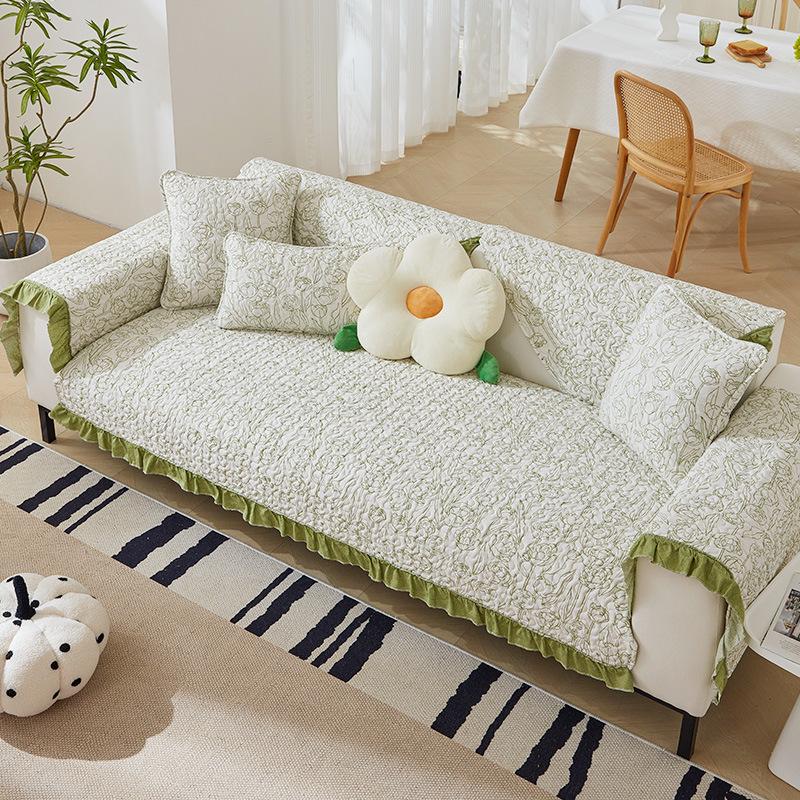 Nový Retro Pastorální Potah na Pohovku Univerzální pro Všechna Roční Období Bavlněný Polštář na Pohovku Okenní Polštář Potahy na Křesla Domácí Dekorace