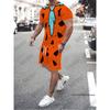 Men's Tracksuit Tie Geometric Print Short Sleeve T-shirt+Shorts Sets Casual Suit