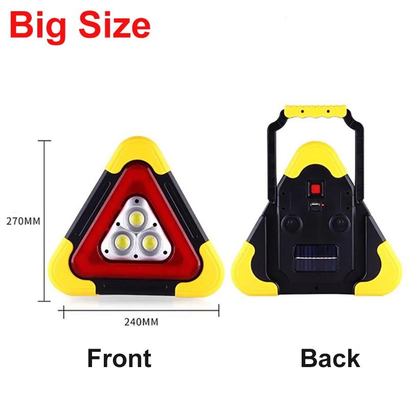 3-in-1 Solar Emergency Triangular Warning Light Safety Emergency Breakdown Alarm Lamp Portable Solar Light for Camping Working