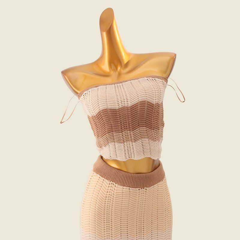 

Foreign Trade Original Order Hollow out Wrap-around Vest + Slim fit Sheath Skirt Western Style Pure Desire Knit two piece Vest M