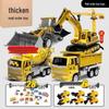 Construction Vehicle Toy Set: Digger, Excavator, Cement Mixer, Crane