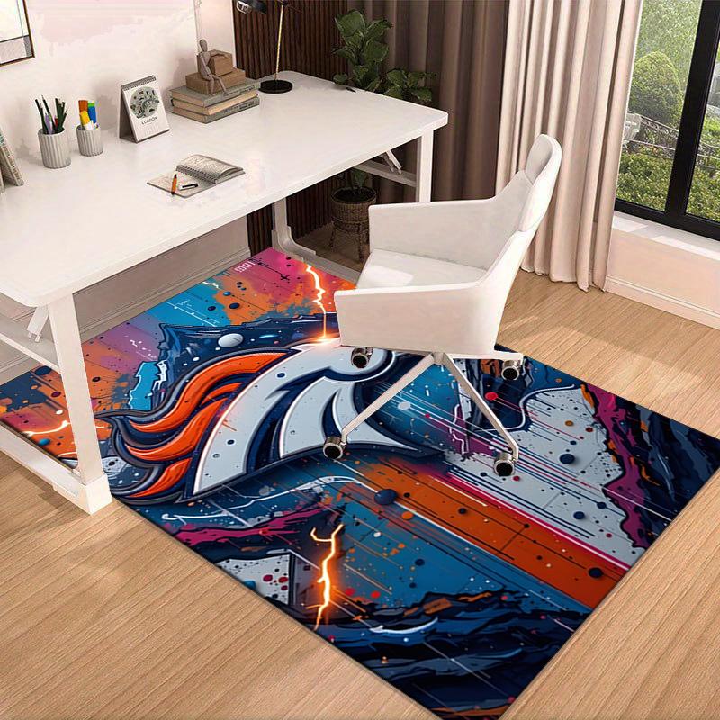 Denver Broncos Logo Area Rug for Office, Chair Rug, Decorative Carpet Livingroom Mat, Large Size Fan gifts Christmas gifts
