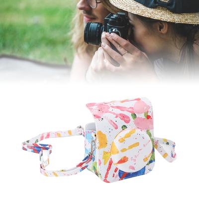 Color Print PU Leather Protective Case Bag with Adjustable Shoulder Strap Fit for Fujifilm Instax