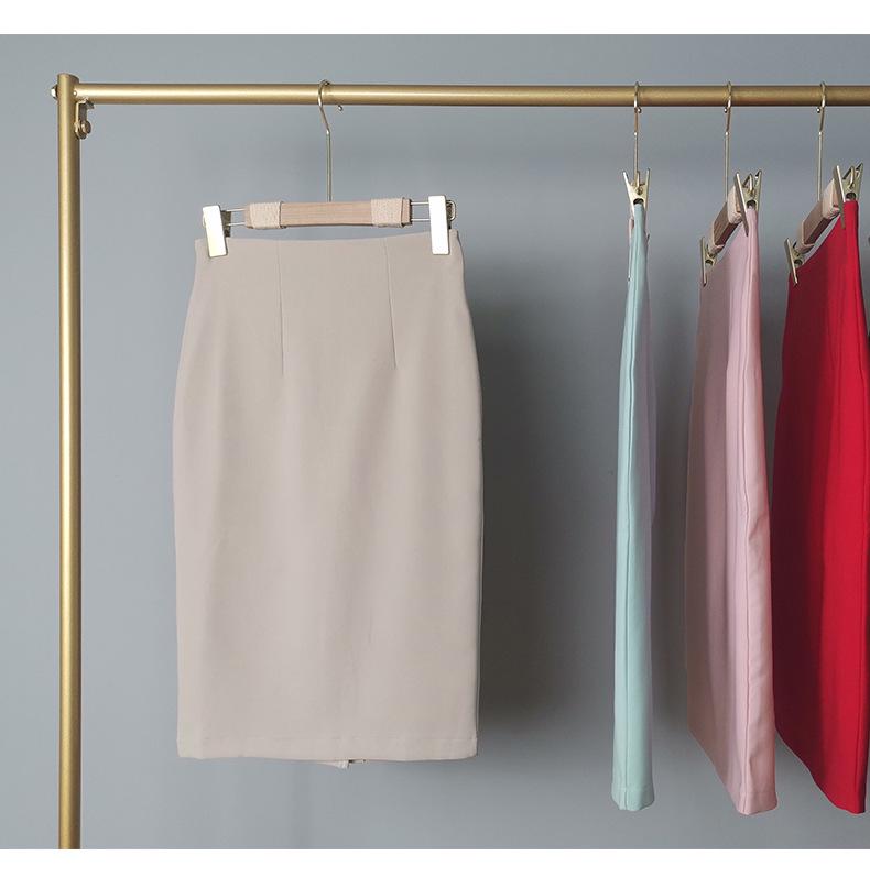 Korean High Waist Back-Slit Bodycon Midi Skirt