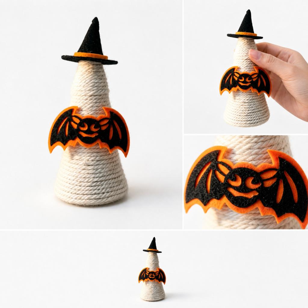 Yarn Knitted Witch Hat Decorations for Halloween Costume Party Favors