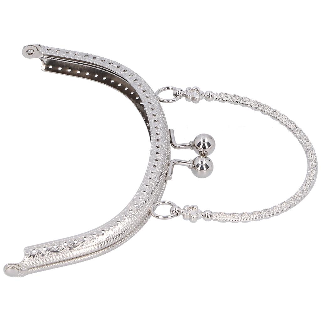 Semicircle Purse Handle Frame Metal Handbags Clasp Lock 16.5cm Bag DIY Making SuppliesSilver