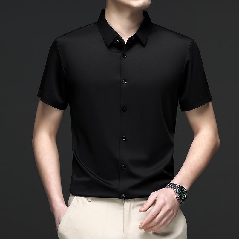 Men's Summer Ice Silk Non-Iron Short-Sleeve Business Shirt