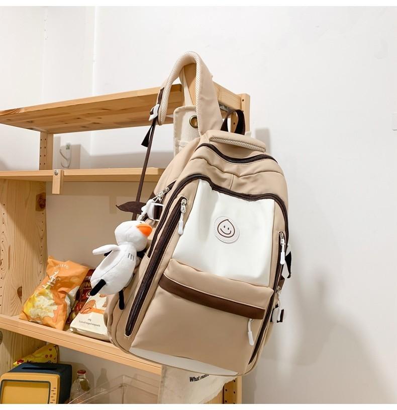 

Large Capacity Japanese Style Backpack For Girls High School Students Minimalist Design Casual School Bag Blue хакі