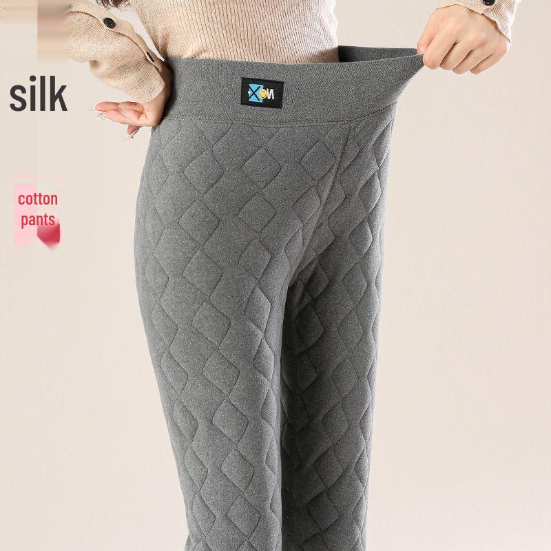 Women's High Waist Velvet-Lined Slimming Cotton Pants - Warm Winter Inner & Outer Wear, Plus Size Available