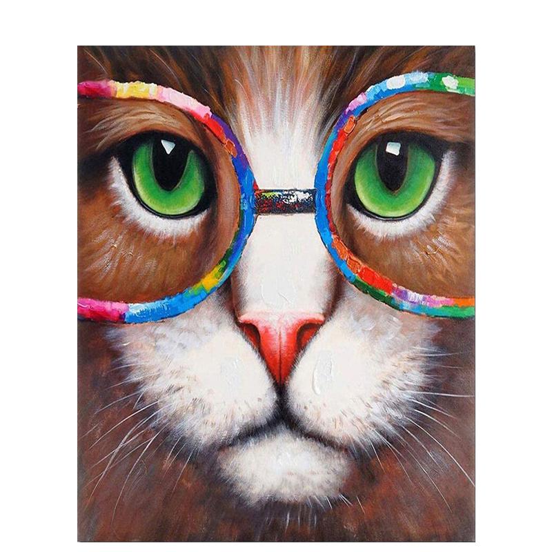 5D Diy Diamond Embroidery Animal Full Round Diamond Painting Cat Diamond Mosaic Cross Stitch Handmade Gift