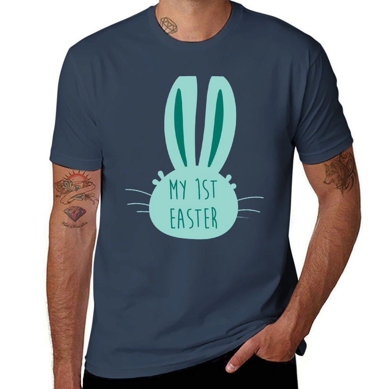 Rabbit my first easter boy TShirt Casual Everyday Short Sleeve TShirt S