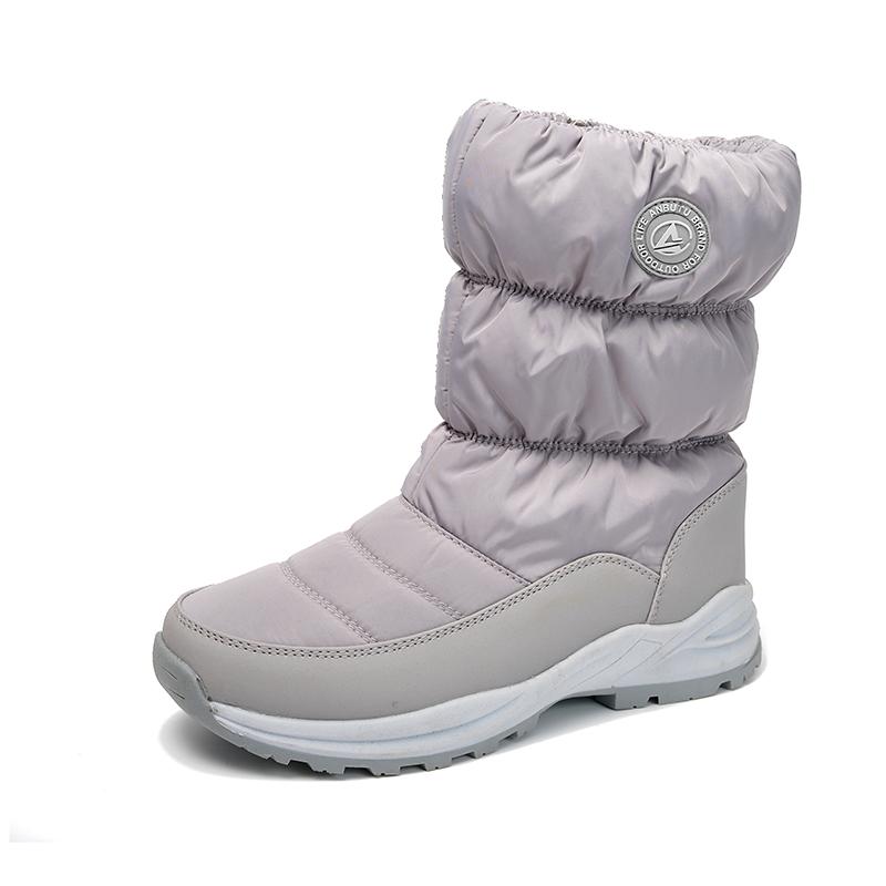 

Модные зимние ботинки на молнии, женская зимняя обувь до середины икры для мужчин, повседневная водонепроницаемая обувь на платформе и каблуке Botas 39 серебряный