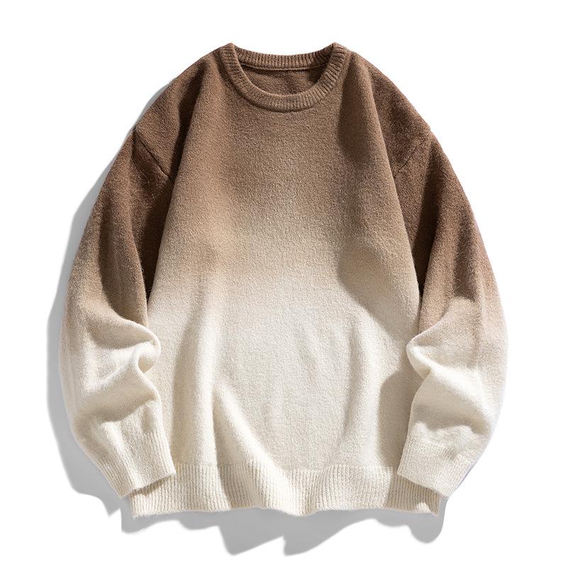 Pulover Tricotat cu Degrade Toamnă/Iarnă 2026 - Mânecă Lungă pentru Bărbați Stil Casual Trendy