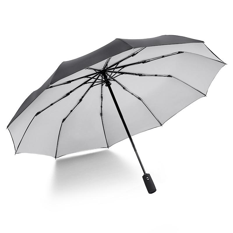 Automatic double-layer umbrella 10-bone wind-resistant three-fold men's umbrella umbrella word plus umbrella