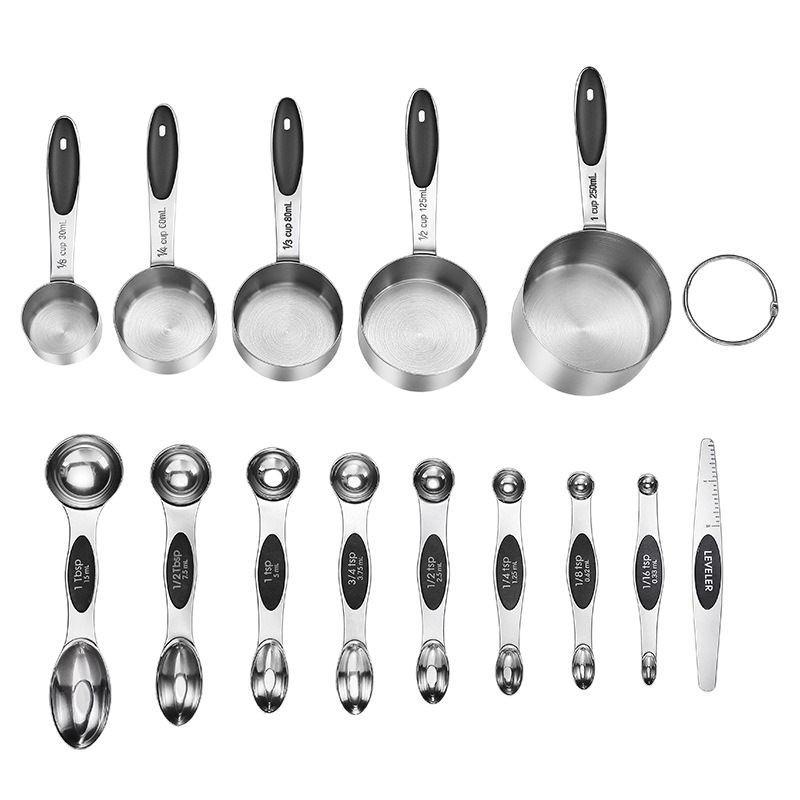 430 Stainless Steel Multi-Function Measuring Spoons and Cups Set for Baking, Coffee, and Seasoning