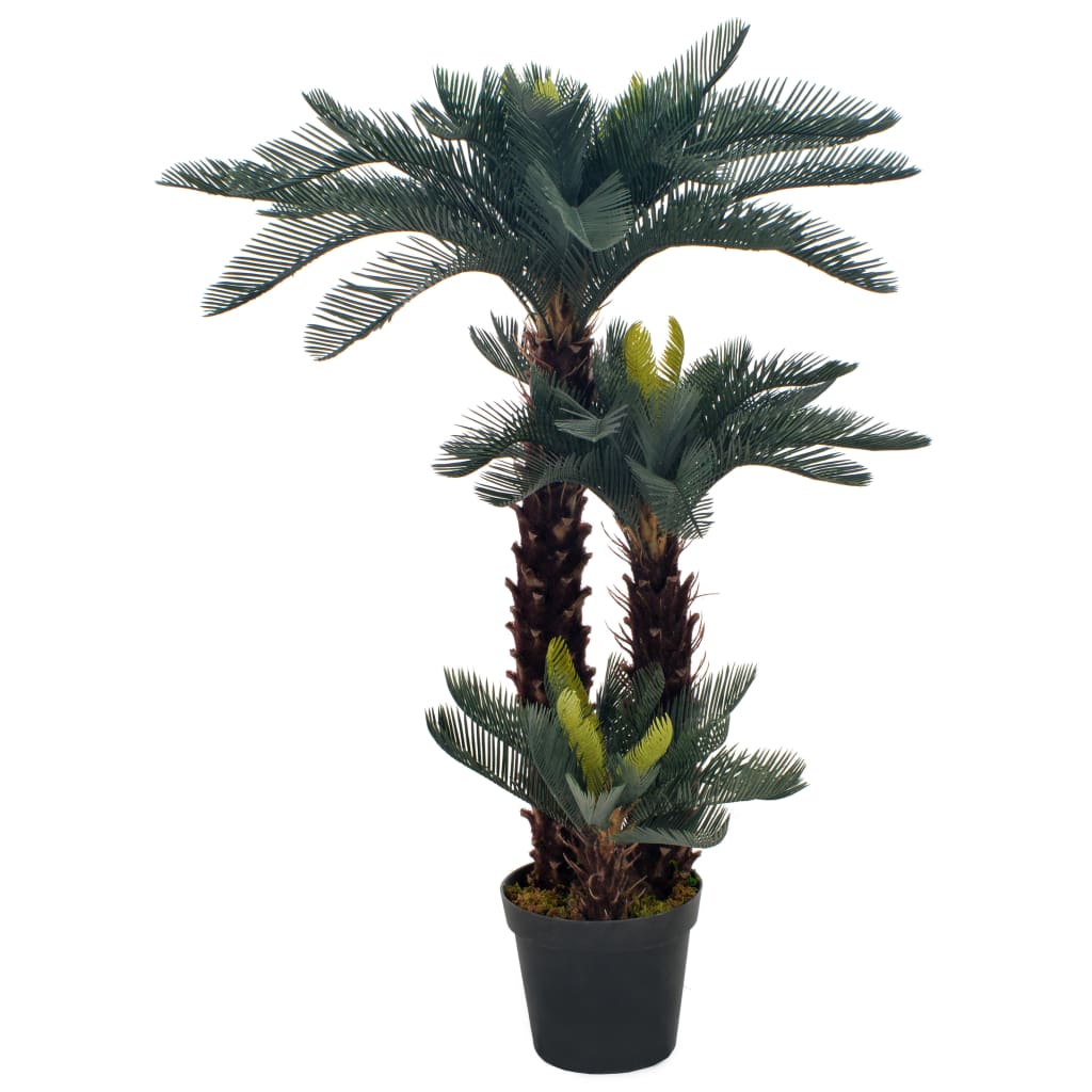 Künstliche Cycas-Palmenpflanze mit Topf Grün 125 cm