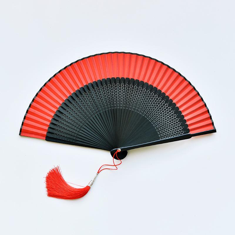 Red Dancing Fan: Classical Chinese Style Folding Fan, Easy-Open Hanfu Accessory