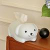 Figure Model Little Dog Tissue Storage Box Decorative Little White Dog Model Toy  Birthday Gift