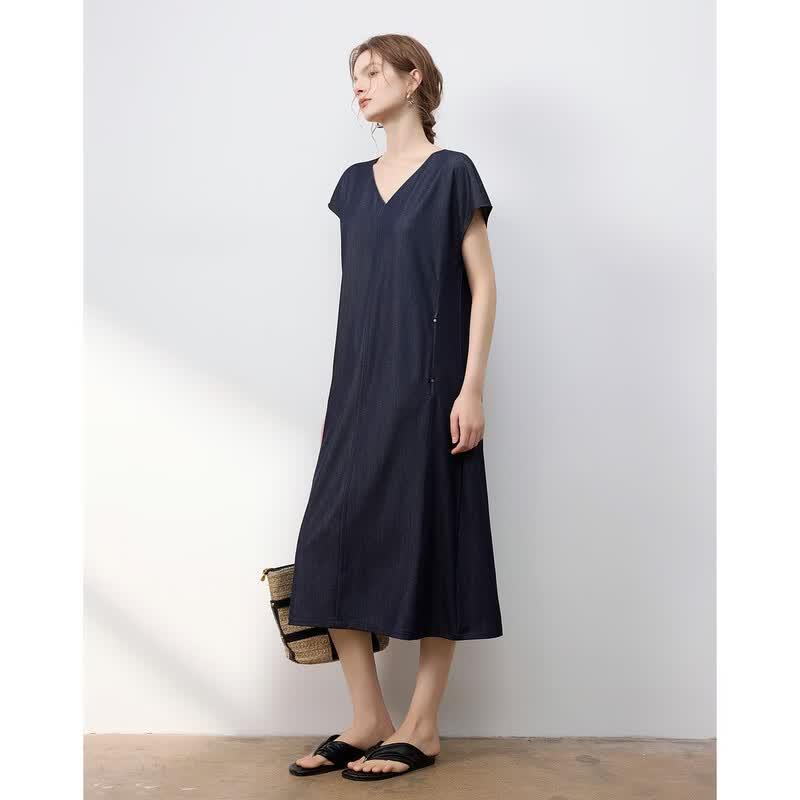 Demana Summer V-Neck Sleeveless A-Line Dress