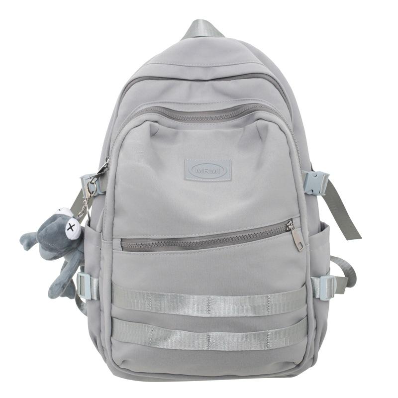 Schoolbag Backpack Male Simple Large Capacity Junior High School Student Schoolbag Trendy Cool Hong Kong Style Couple Leisure Travel Backpack