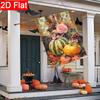 2D Flat, 2D Flat,Thanksgiving Garden Courtyard Flag_ Thanksgiving Halloween Holiday_ Autumn Decoration Large Garden Flag__3-28x40 Inch Outdoor Garden 