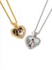 Sparking Inlaid Zircon Heart Locket Pendant Custom Photo Picture Necklace Personalized Jewelry Lover Friend Family Gift