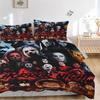 3pcs Horror Night Movie Characters Comforter Set with 1 Quilt Cover and 2 Pillowcases (No Core) - Halloween Decorations, Home Decor, Holiday Gift, Pol