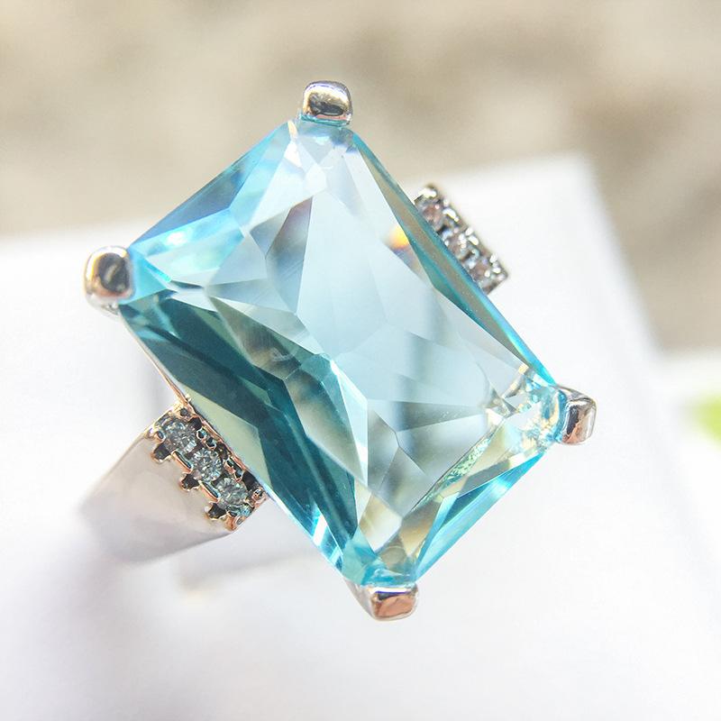 Fashion Luxury Topaz Engagement Ring, Sapphire Ring, Hand Accessories