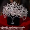 Crystals Bridal Headband with Forehead Chain Adjustable Wedding Crown/Ear Hangers Jewelry for Photography and Ceremony